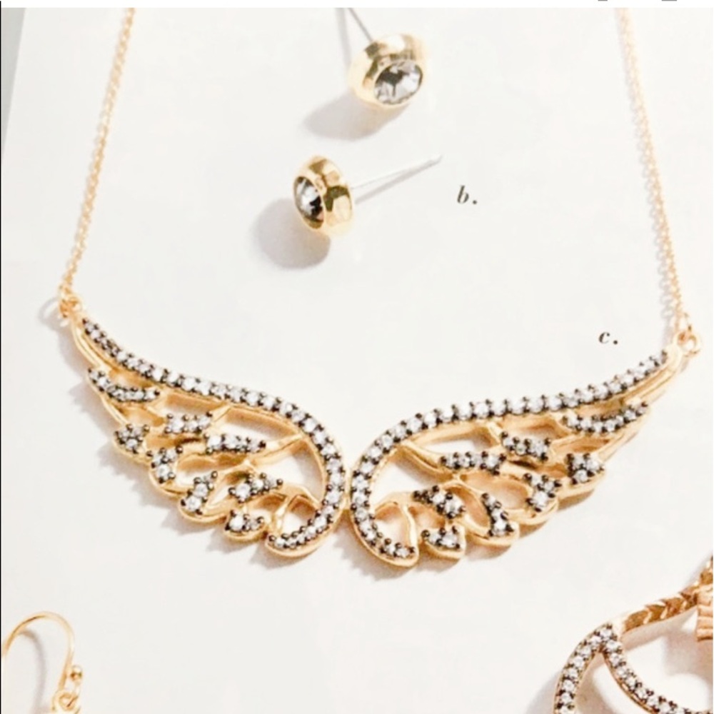 Stella & Dot | Retired Delicate GoldPavé Bellissimo Angelo AngelsWings N…